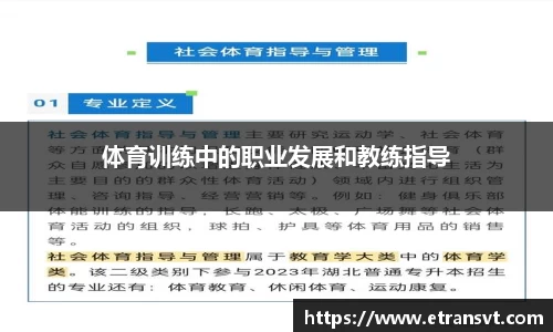 体育训练中的职业发展和教练指导